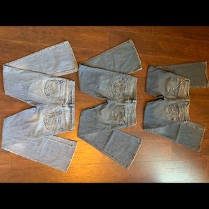 3 Pairs of Silver Jeans, 30-31/35 Low rise Flare